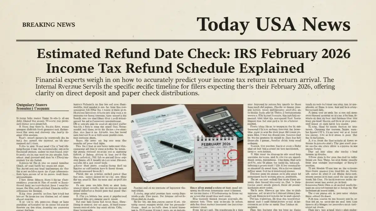 IRS refund February 2026, estimated refund date check USA, February tax refund schedule 2026, IRS income tax refund update 2026, federal refund timeline February 2026, tax refund status February USA, IRS refund processing update 2026, US tax refund payment dates February, income tax refund guide 2026, IRS refund explained February 2026, federal tax refund news USA, tax season refund timeline 2026, IRS refund tracking update, February refund deposit news, US tax refund schedule 2026